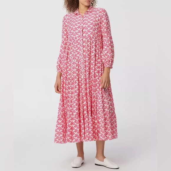 Diane Von Furstenberg Gal silk balloon sleeve floral tiered collared dress